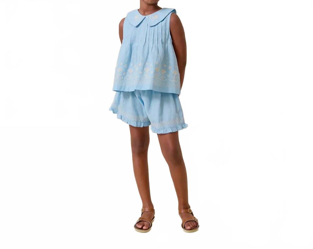 NEW LALI girl's sofia sleeveless set in airy blue